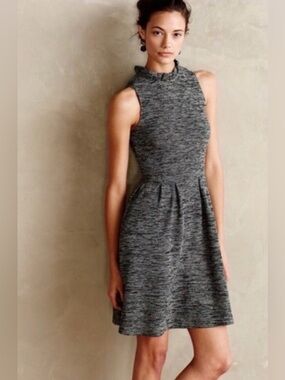 Anthropologie Ganni Pinnacle Marled Knit Cotton Blend Sleeveless Dress SZ Small